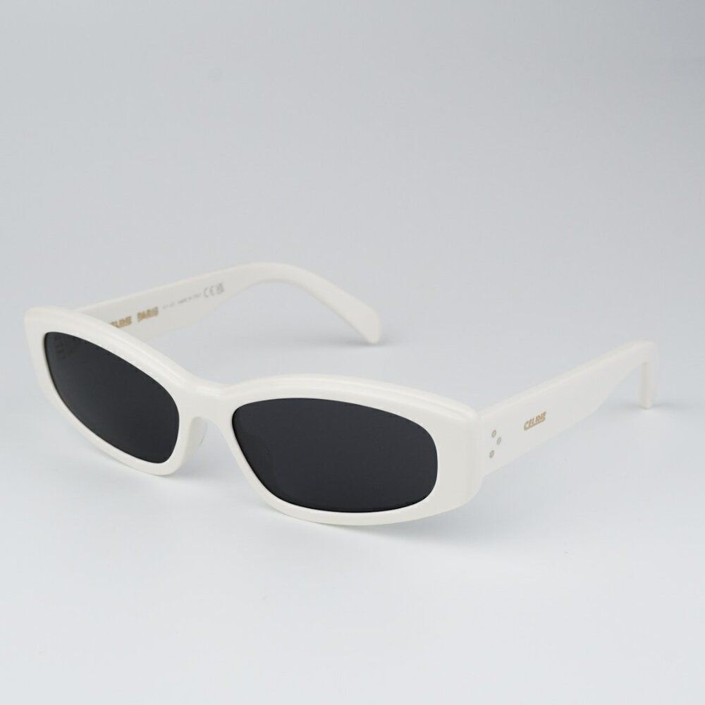 SALE! NEW Celine CL40252I 25A White Grey Rectangle Women Sunglasses
